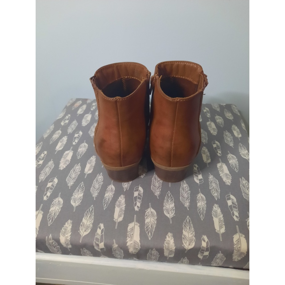 Frye and Co Jude Cognac Brown Western Ankle Boots Block Heel Size 9M - Picture 3 of 6